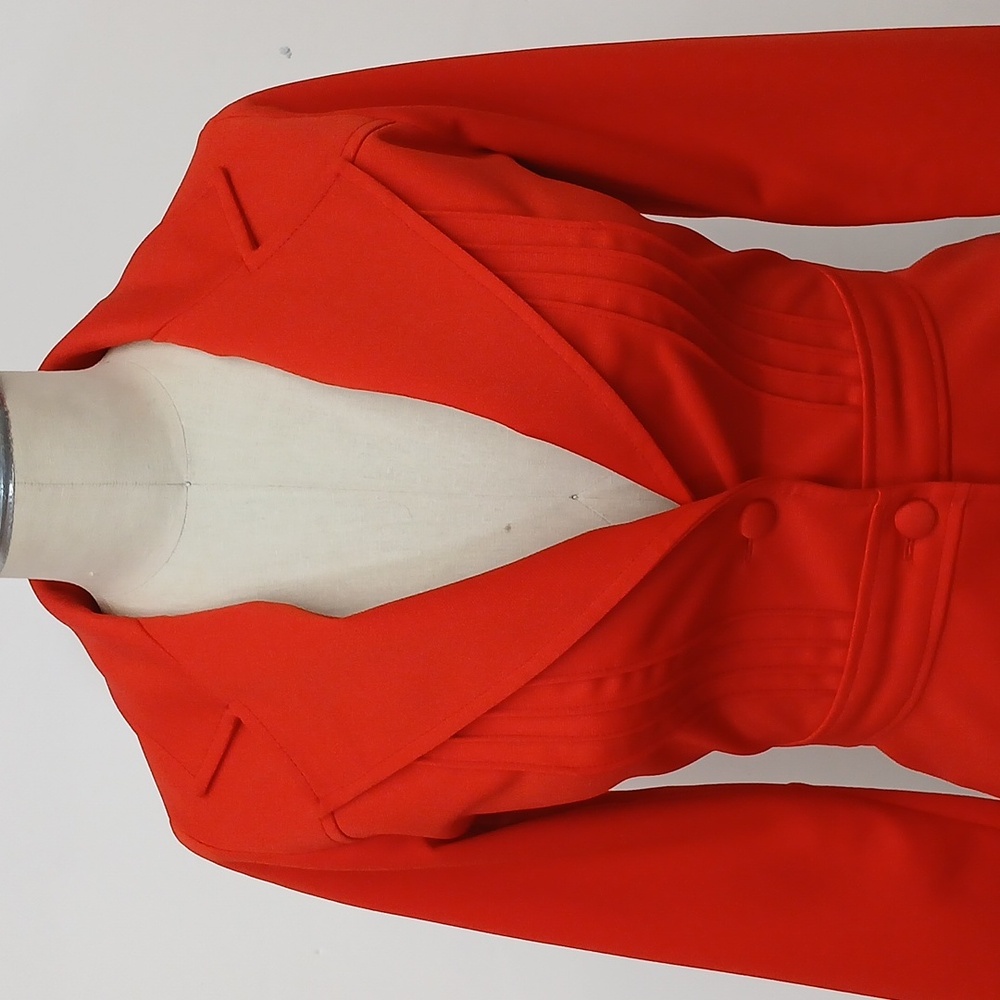 Vintage Red Polyester Blazer / Handmade / MINT - Picture 4 of 7